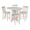 International Concepts 36 in.Round Counter Height Extension Dining Table w/12 in.Leaf and 4 Stools in Unfinished-5 Pc. Set K-36RXT-23B-S6162-4 - alternate 4